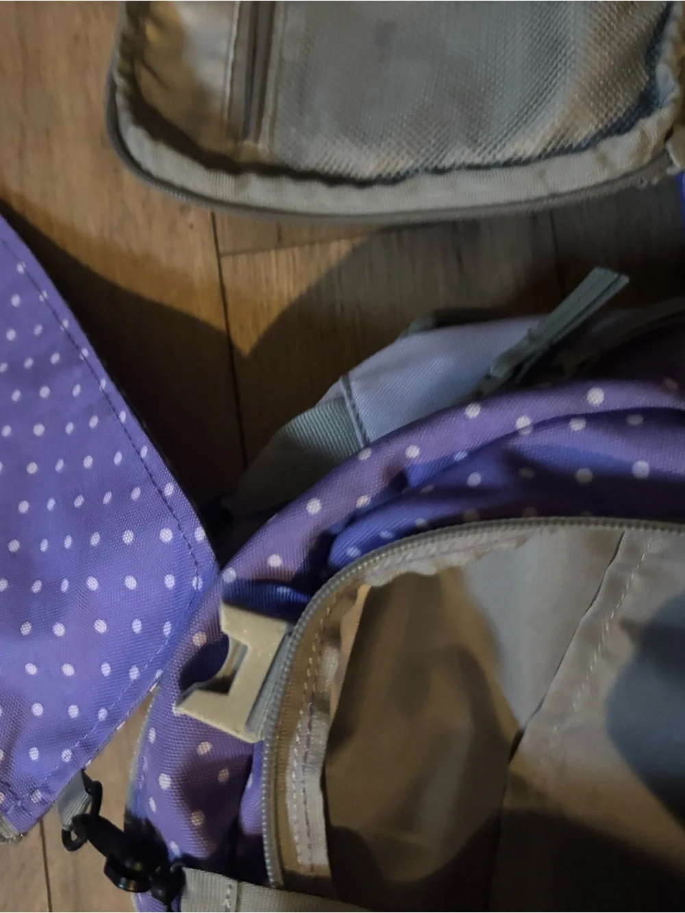 Lands' End Purple Polka Dot Kids Backpack & Lunch Bag Set